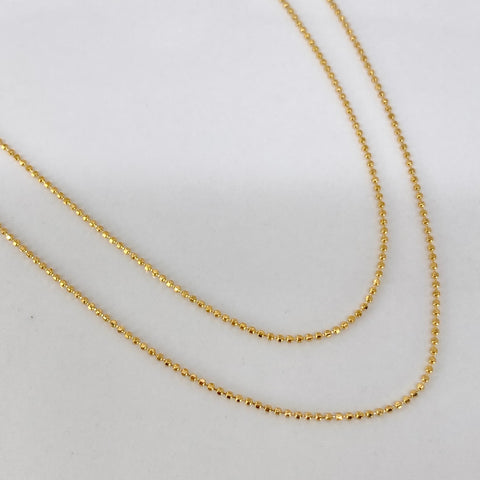 Cadena ● Mini Militar Oro amarillo 18k +3 / 2,5 Gr / 1 mm / 60 Cm *