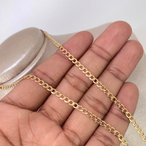 Cadena ● Cubana Oro amarillo 18k 4,95 Gr / 3,5 mm / 60 Cm †