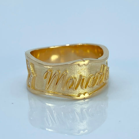Anillo Nombre Con Circones POR FABRICACION Oro amarillo 18k / Talla 7 / 7,88 Gr *