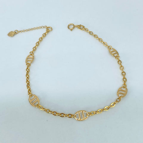Pulso ● Aro Seguido Oro amarillo 18k +3 / 1,42 Gr / 2,2 mm / 16,5 Cm *