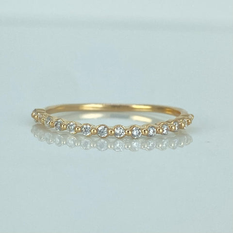 Anillo Churumbela Circones Blancos Oro amarillo 18k / Talla 6 / 1 Gr *