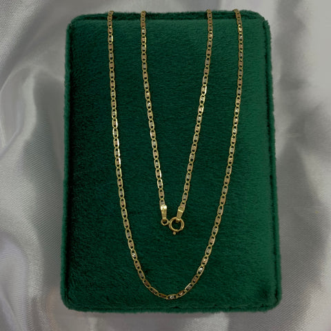 Cadena Italy Plana Tres oros 18k 1,8 Gr / 1,6 mm / 45 Cm *