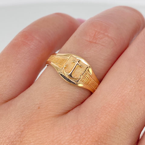Anillo Ancla Oro amarillo / Talla 7 3/4 / 2,25 Gr