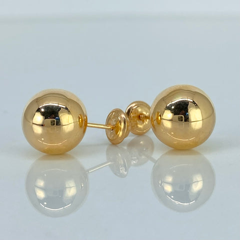 Topos Bolas Lisas Oro amarillo 18k 1,3 Gr / 10 mm *