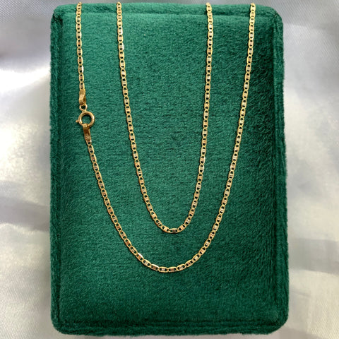 Cadena Italy Plana Diamantada Tres oros 18k 1,39 Gr / 1,2 mm / 45 Cm *