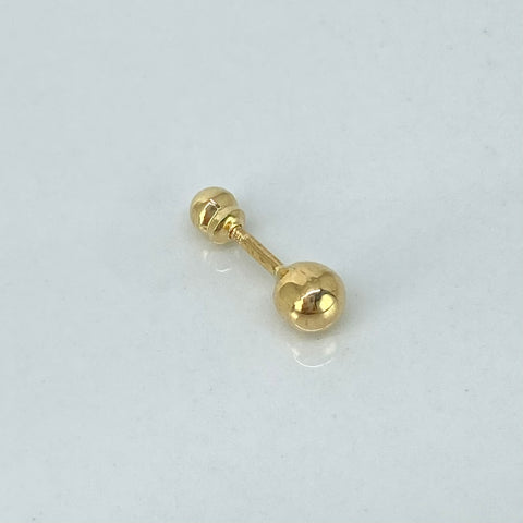 Piercing Bolas Lisas 4mm / Oro Amarillo 18k (Joya) / 0,31gr / 1.3cm / (Oreja) †