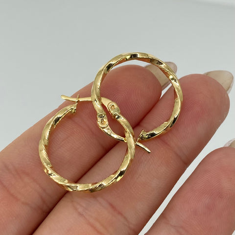 Candongas Melcochas Lineales Oro amarillo 18k 1,6 Gr / 2,2 Cm †