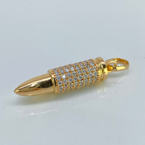 Dije Bala Circones Blancos Oro amarillo 18k 5,97 Gr / 4 Cm †