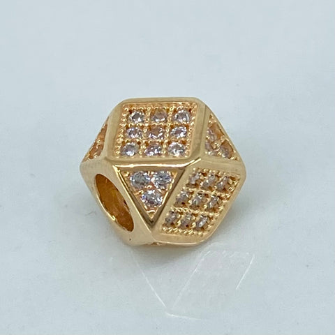 Herraje Bolas Fuego Exagonales Circones Blancos Oro amarillo 1,35 Gr / 0,6 Cm †