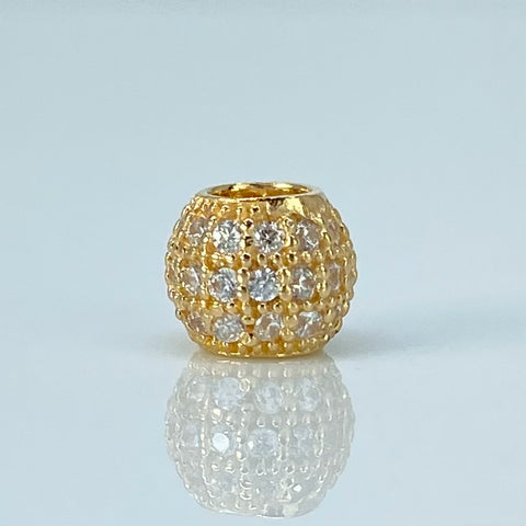 Herraje Bolas De Fuego Circones Blancos Oro amarillo 1,15 Gr / 0,5 Cm *