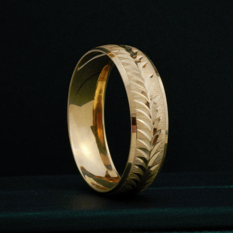 Anillo Argollas Diamantadas Espigas POR FABRICACIÓN Oro amarillo 18k / Talla 7 / 10 Gr *
