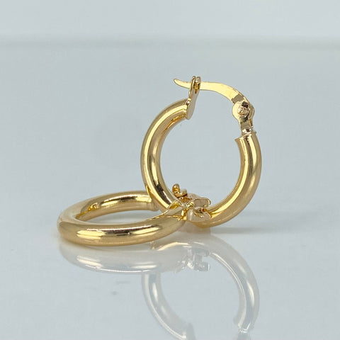 Candongas Lisas Oro amarillo 18k 1,52 Gr / 1,7 Cm  *