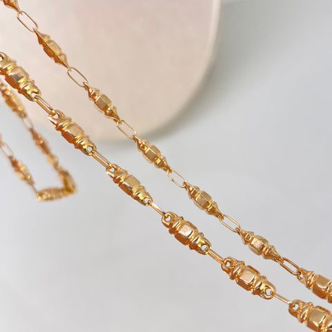 Cadena Rustica Eslabones Oro amarillo 6,45 Gr / 4 mm / 60 Cm †
