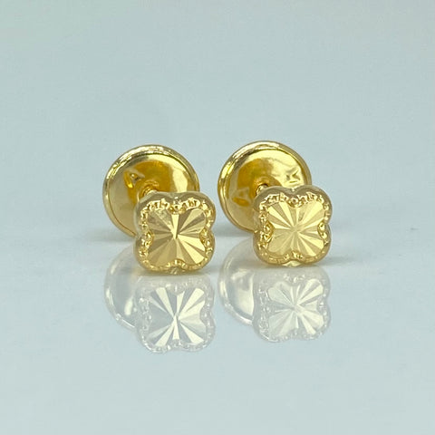 Topos Trebol Diamantado Oro amarillo 18k 0,5 Gr / 4,4 mm *