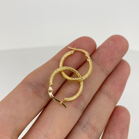 Candongas Entorchadas Oro amarillo 18k 1,4 Gr / 2,1 Cm  *