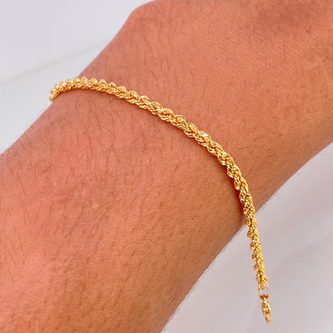 Pulso ● Mini Lazo Oro amarillo 18k +1 / 1,07 Gr / 1,5 mm / 19 Cm *