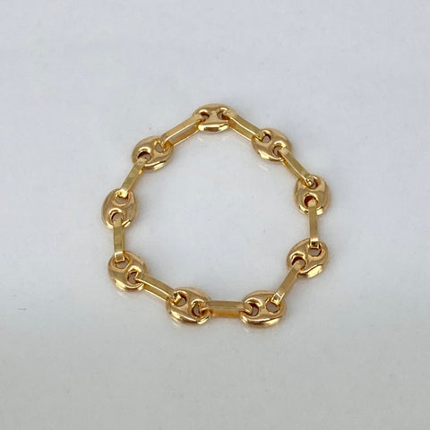 Anillo GC 9 Eslabones  Oro amarillo 18k / Talla 5 1/4 / 0,7 Gr / 3,3 mm †