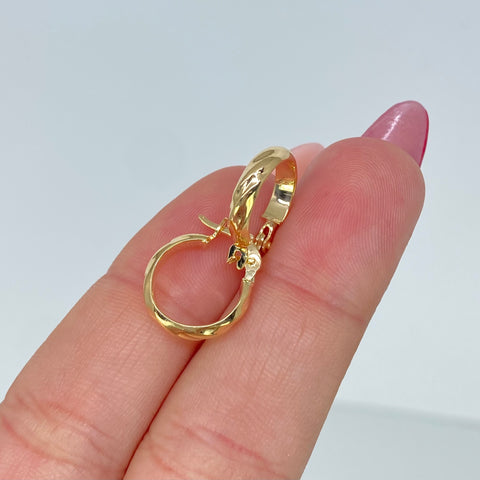 Candongas Semi Planas Entorchadas Oro amarillo 1 Gr / 1,5 Cm *