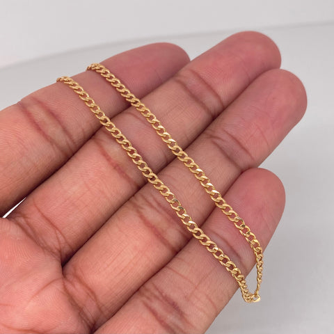 Tobillera ● Cubano Oro amarillo 18k +1 / 1,40 Gr / 2,3 mm / 25 Cm