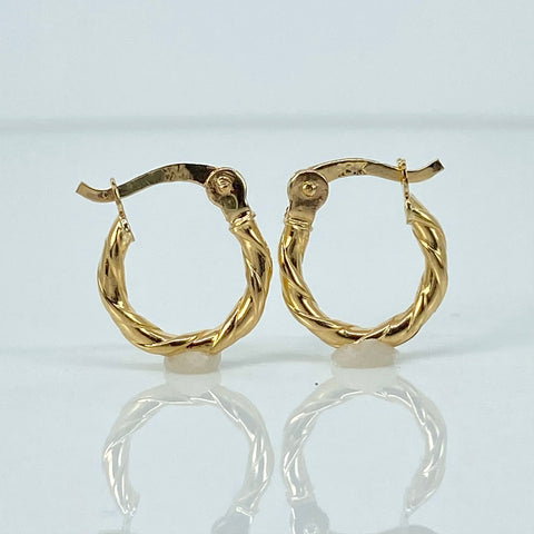 Candongas Entorchadas Linea Central Oro amarillo 18k 0,81 Gr *