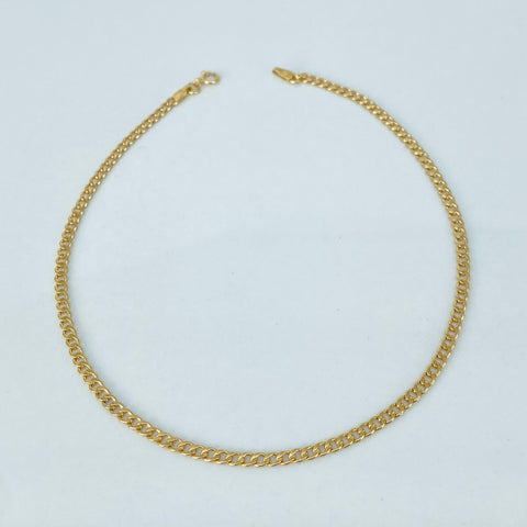 Tobillera ● Cubana Oro amarillo 18k +1 / 1,42 Gr / 2,5 mm / 26,3 Cm †
