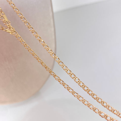 Cadena ● Cubana Doble Oro amarillo 18k 2,68 Gr / 2,5 mm / 45 Cm *