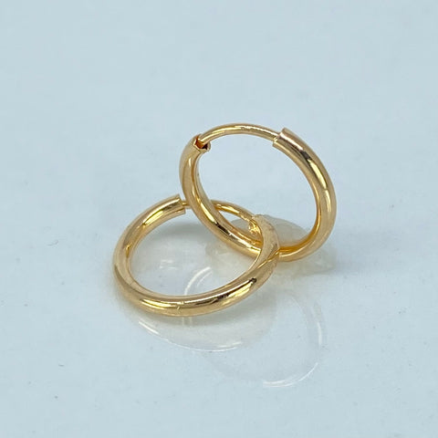 Candongas Imperdibles Lisas Oro amarillo 0,4 Gr / 0,9 Cm