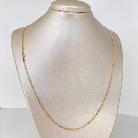 Cadena ● Cubana Oro amarillo 18k 3,08 Gr / 2,4 mm / 60 Cm †