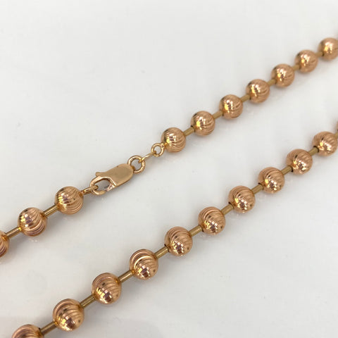Cadena Italy Militar Luna Oro rosa 18k +2 / 34,45 Gr / 6 mm / 60 Cm *