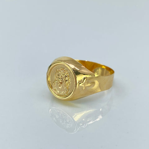 Anillo Rostro Cristo Oro amarillo 18k / Talla 9 1/2 / 2,55 Gr