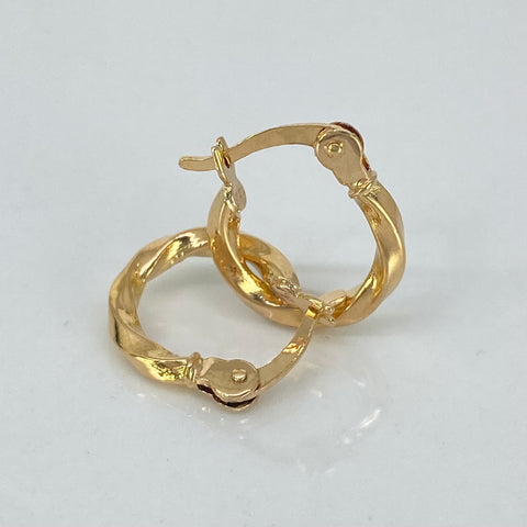 Candongas Melcochas Oro amarillo 18k 0,92 Gr / 1,5 Cm  *