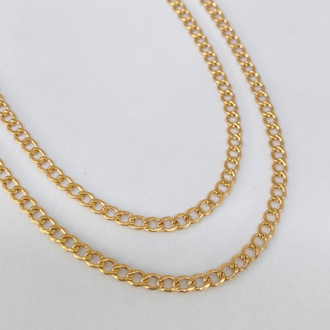 Cadena ● Cubana Oro amarillo 18k 4,75 Gr / 3 mm / 60 Cm *