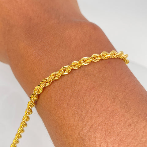 Pulso ● Lazo Oro amarillo 18k +1 / 3,45 Gr / 4,2 mm / 20,3 Cm †