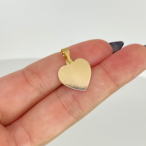 Dije Placa Corazon Oro amarillo 18k 0,73 Gr / 16 mm / 2,5 Cm