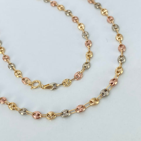 Cadena GC Diamantado Tres oros 5,63 Gr / 3,3 mm / 45 Cm