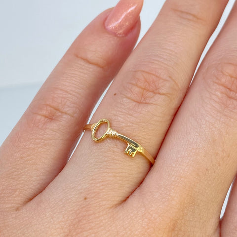 Anillo Llave Oro amarillo 18k / Talla 6 1/4 / 0,94 Gr †