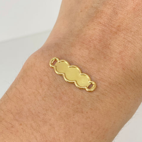 Herraje Placa Nube Oro amarillo 18k 0,42 Gr / 2,2 Cm †