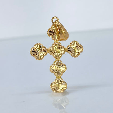 Dije Cruz Trebol Diamantado Oro rosa 5,4 Gr / 5 Cm *