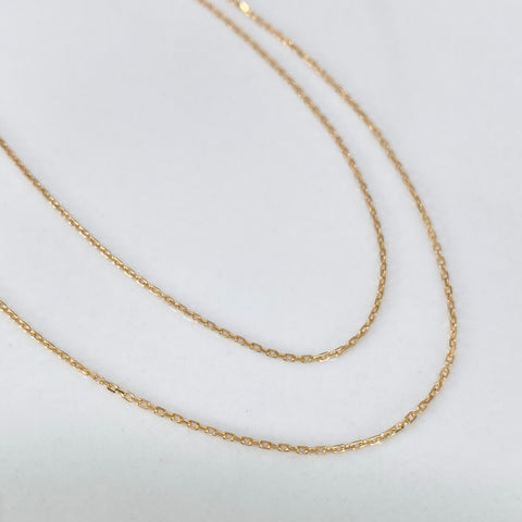 Cadena ● Aro Seguido Oro amarillo 18k 1,2 Gr / 1 mm / 45 Cm †
