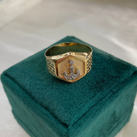 Anillo Ancla Talla 11 Oro amarillo 18k 3,56 Gr