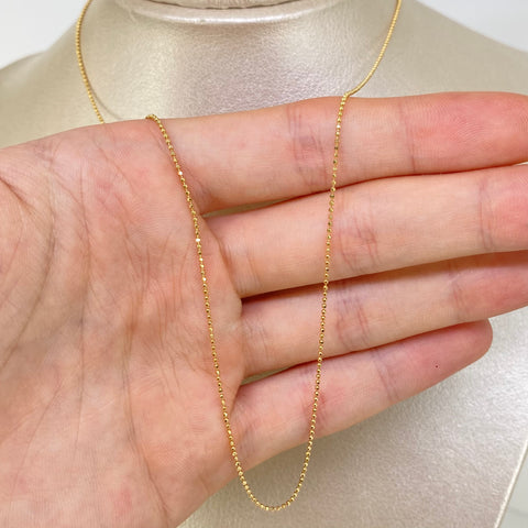 Cadena ● Mini Militar Oro amarillo 18k +3 / 1,81 Gr / 1 mm / 50 Cm *