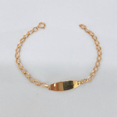 Pulso bebé Placa Ovalada Espiga Oro amarillo 1,00 Gr / 2,2 mm / 13,5 Cm *