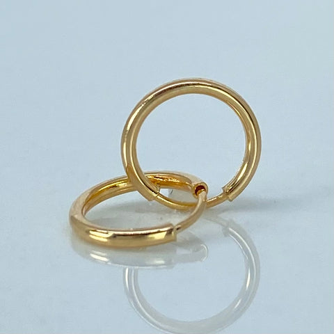 Candongas Imperdibles Lisas Oro amarillo 0,4 Gr / 0,9 Cm †