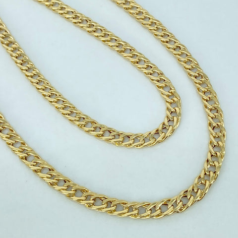 Cadena ● Cubana Doble Oro amarillo 18k 8 Gr / 4,7 mm / 60 Cm