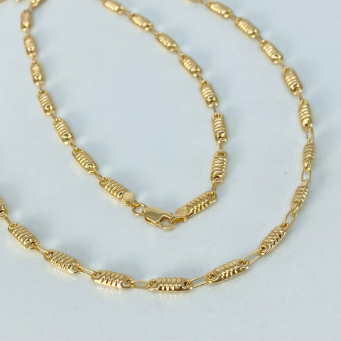 Cadena Rustica Eslabones Diamantados Oro amarillo 5,82 Gr / 3,5 mm / 50 Cm *