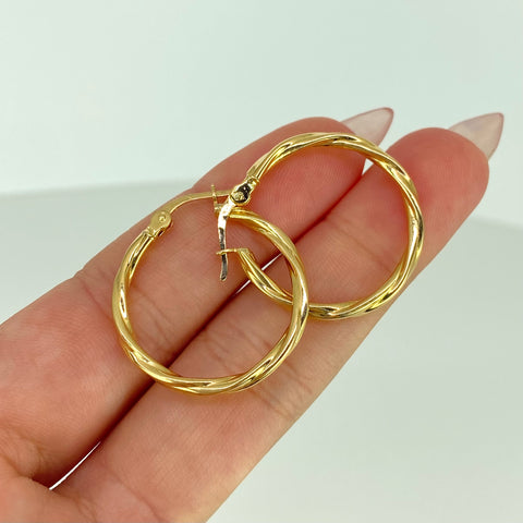 Candongas Entorchadas Oro amarillo 18k 1,98 Gr / 2,9 Cm  *