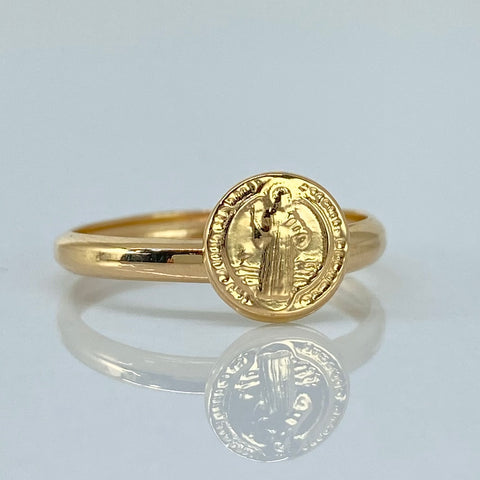 Anillo San Benito Oro amarillo 18k / Talla 8 / 1 Gr *
