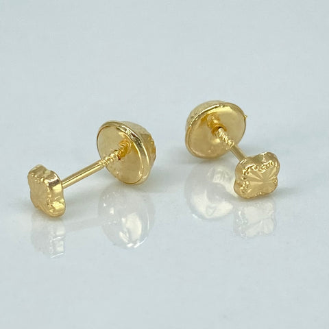 Topos Trebol Diamantado Oro amarillo 18k 0,41 Gr / 3,5 mm *