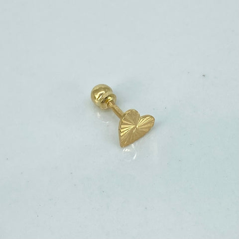 Piercing Corazon Diamantado / Oro Amarillo 18k (Joya) / 0,35gr / 1cm / (Oreja) †