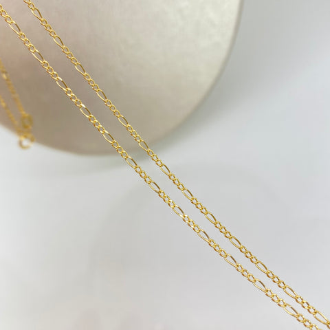 Cadena ● Tres Por Uno 3x1 Oro amarillo 18k 1,12 Gr / 1,2 mm / 50 Cm †